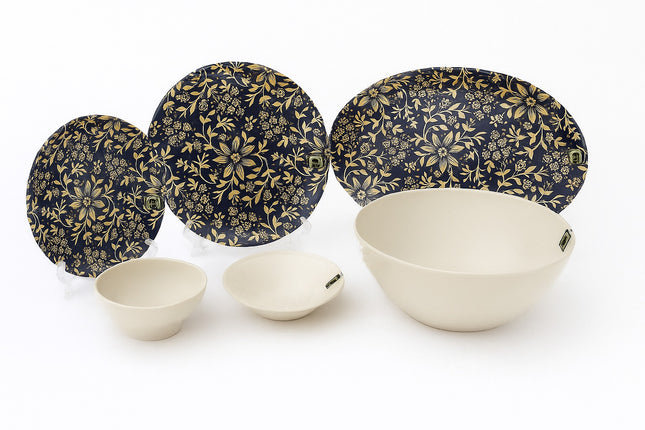 Melamine Dinner Set Blue Flower / cream (26 Pcs)