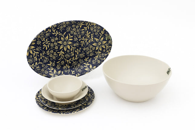 Melamine Dinner Set Blue Flower / cream (26 Pcs)