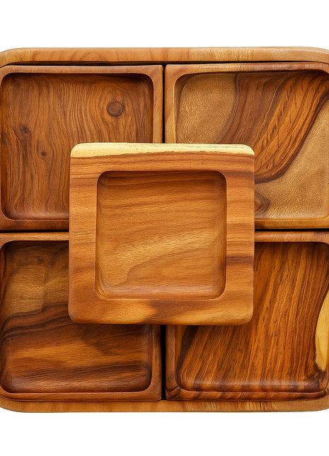 Wooden Square Serving Platter (27 cm)