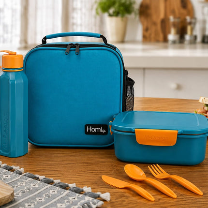 Summer Bundle Lunch Bag  (7 L)  with Lunch Box (1600 ml), Water Bottle 650 ml and Cutlery Set