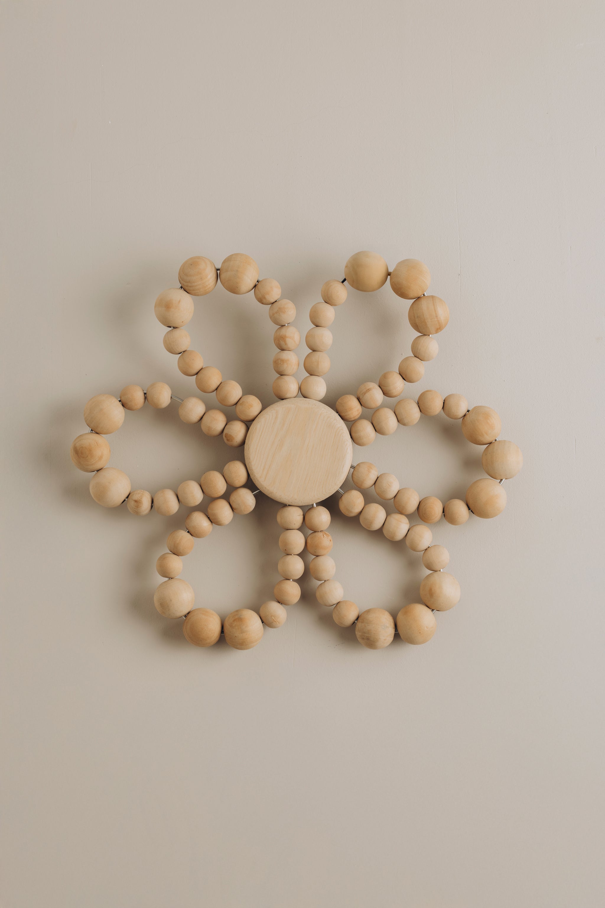 The Words Co Wooden Bead Flower Wall Hanging