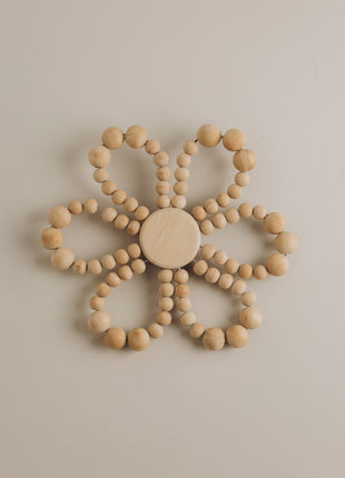 The Words Co Wooden Bead Flower Wall Hanging