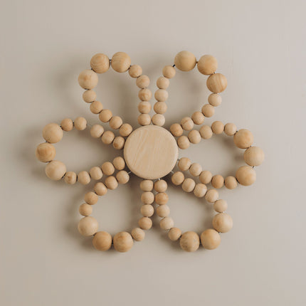 The Words Co Wooden Bead Flower Wall Hanging
