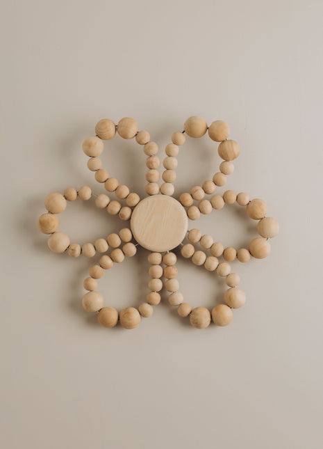 The Words Co Wooden Bead Flower Wall Hanging