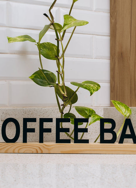 The Words Co Wood Coffee Bar Sign