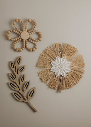 The Words Co Wooden Bead Flower Wall Hanging