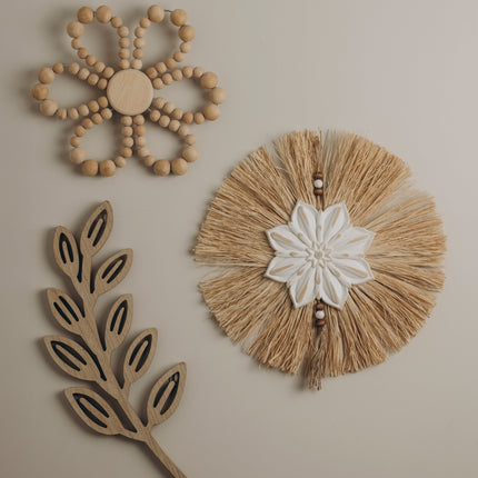 The Words Co Wooden Bead Flower Wall Hanging