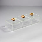 Box with 3 Separate Covers / Wood with Pearl