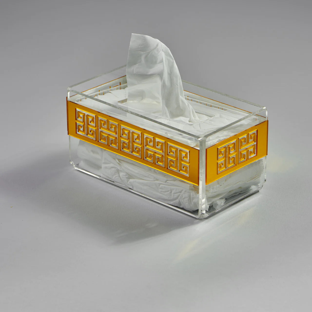 Zee Designs Plexi Glass Greek Key Tissue Box