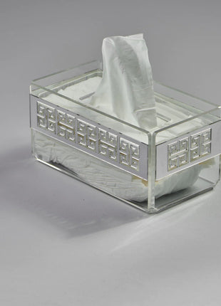 Zee Designs Plexi Glass Greek Key Tissue Box