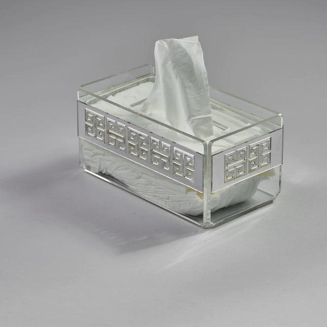 Zee Designs Plexi Glass Greek Key Tissue Box