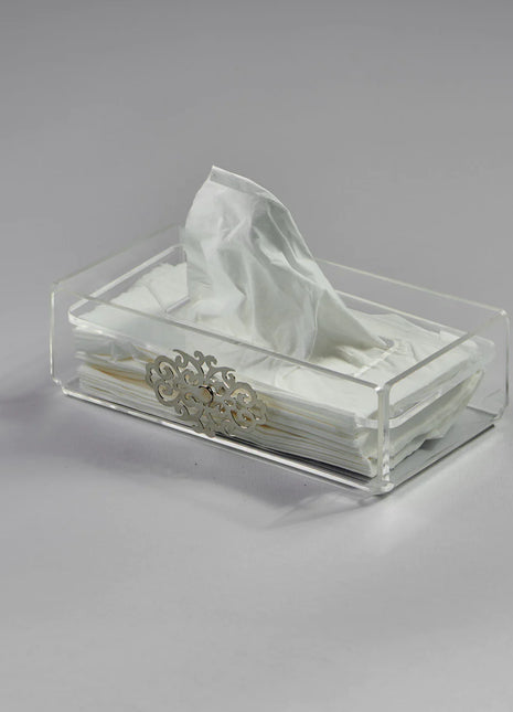 Zee Designs Plexi Glass Plated Tissue Box