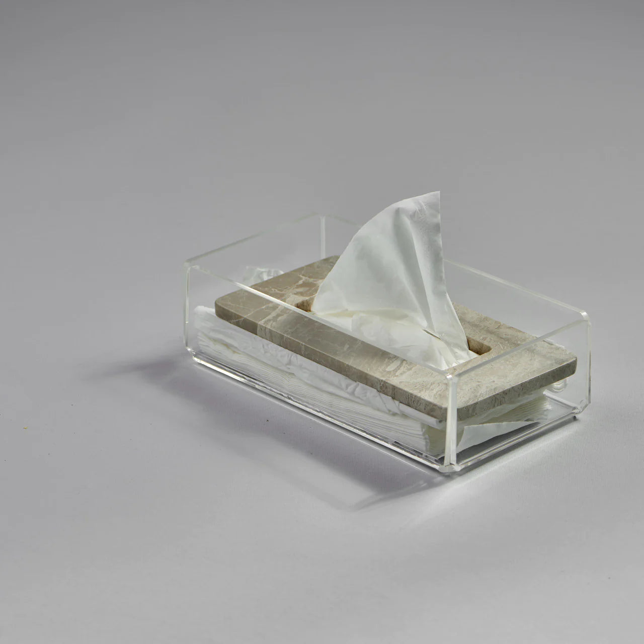 Zee Designs Plexi Glass Marble Tissue Box