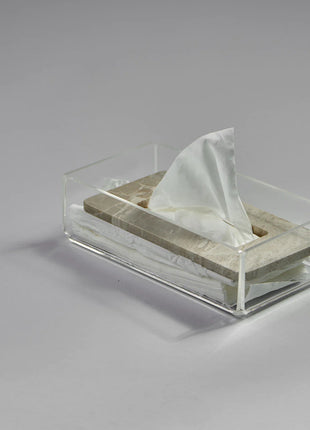 Zee Designs Plexi Glass Marble Tissue Box