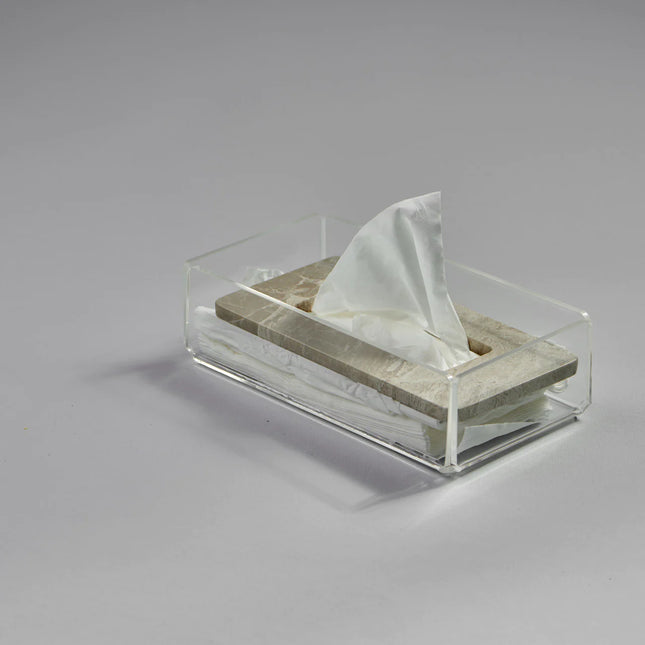 Zee Designs Plexi Glass Marble Tissue Box