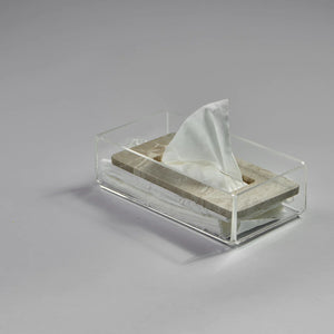 Zee Designs Plexi Glass Marble Tissue Box