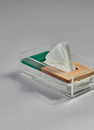 Zee Designs Plexi Glass Resin Tissue Box