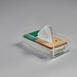 Zee Designs Plexi Glass Resin Tissue Box