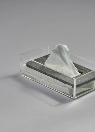 Zee Designs Plexi Glass Marble Tissue Box