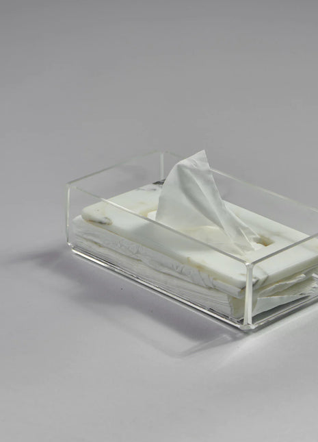 Zee Designs Plexi Glass Marble Tissue Box