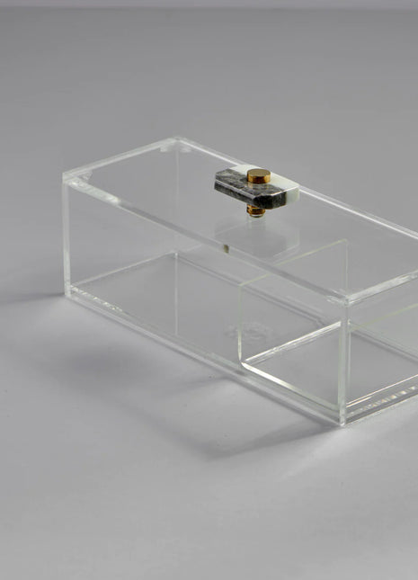 Zee Designs Plexi Glass Marble Knob Small 3-Compartment Box