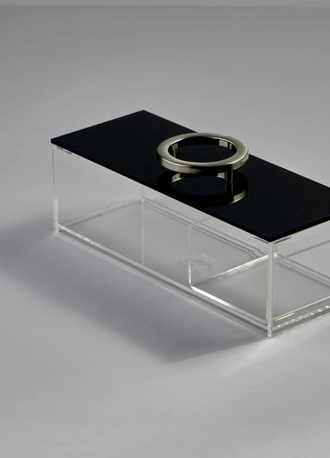 Zee Designs Plexi Glass Circular Knob Small 3-Compartment Box