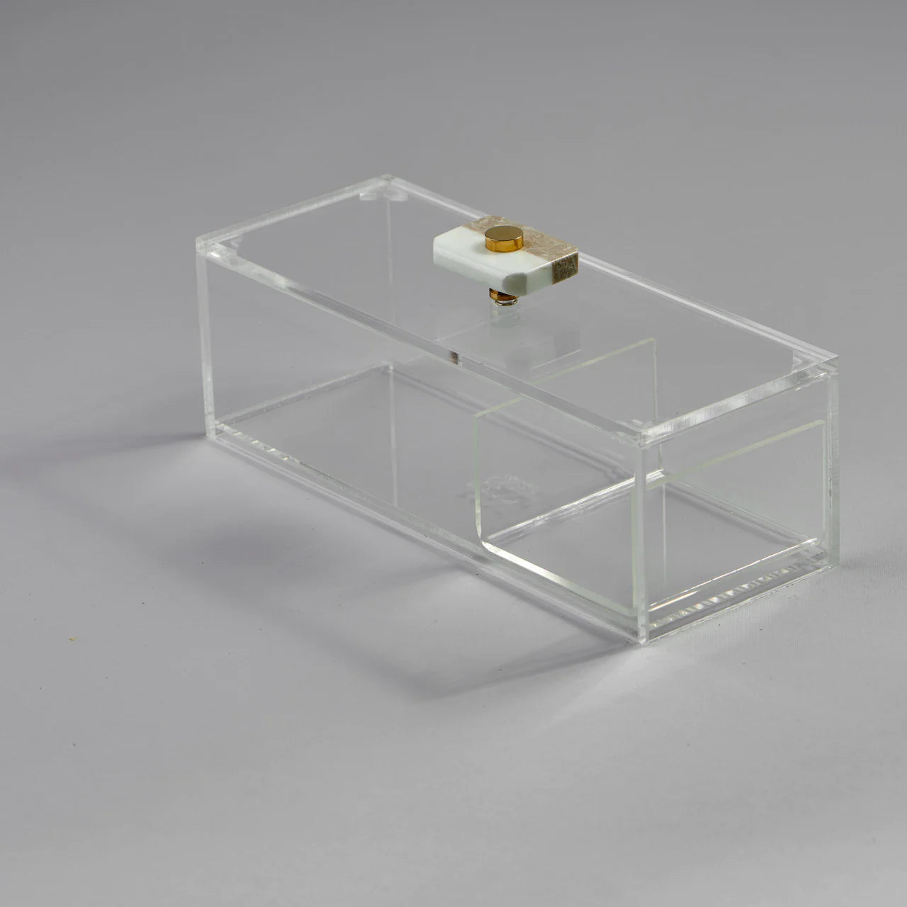 Zee Designs Plexi Glass Marble Knob Small 3-Compartment Box