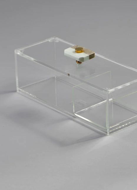 Zee Designs Plexi Glass Marble Knob Small 3-Compartment Box