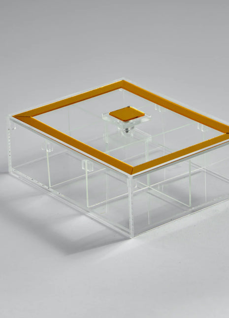 Zee Designs Plexi Glass Framed 6-Compartments Tea Box