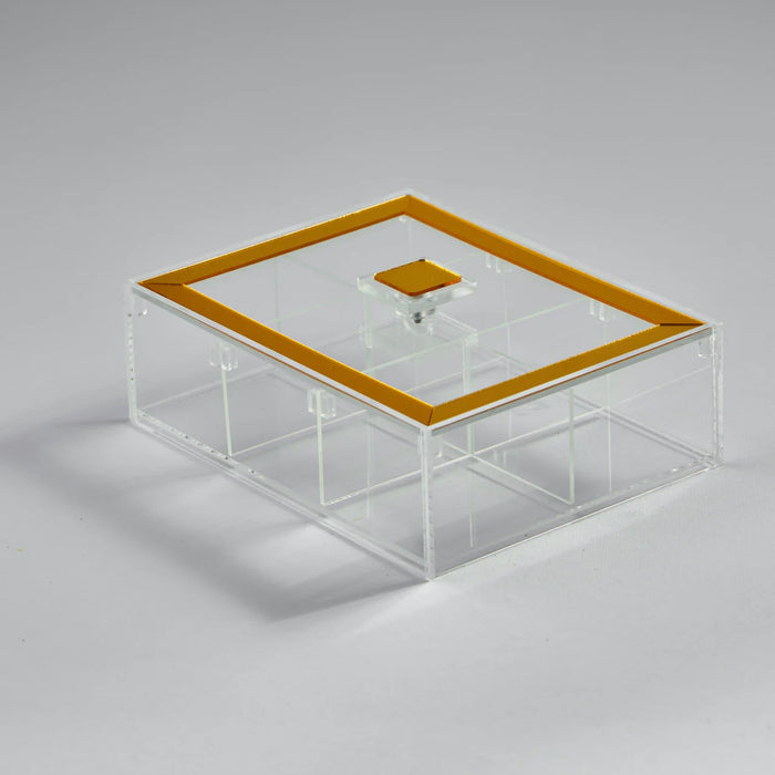 Zee Designs Plexi Glass Framed 6-Compartments Tea Box