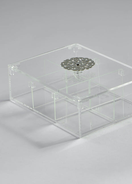 Zee Designs Plexi Glass Plated 6-Compartments Tea Box