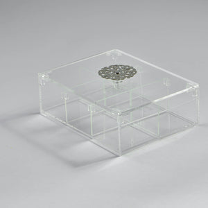 Zee Designs Plexi Glass Plated 6-Compartments Tea Box