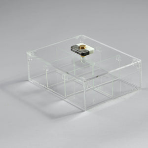 Zee Designs Plexi Glass Marble 6-Compartments Tea Box