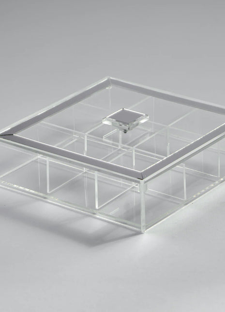 Zee Designs Plexi Glass Framed 9-Compartments Tea Box