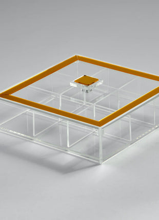 Zee Designs Plexi Glass Framed 9-Compartments Tea Box