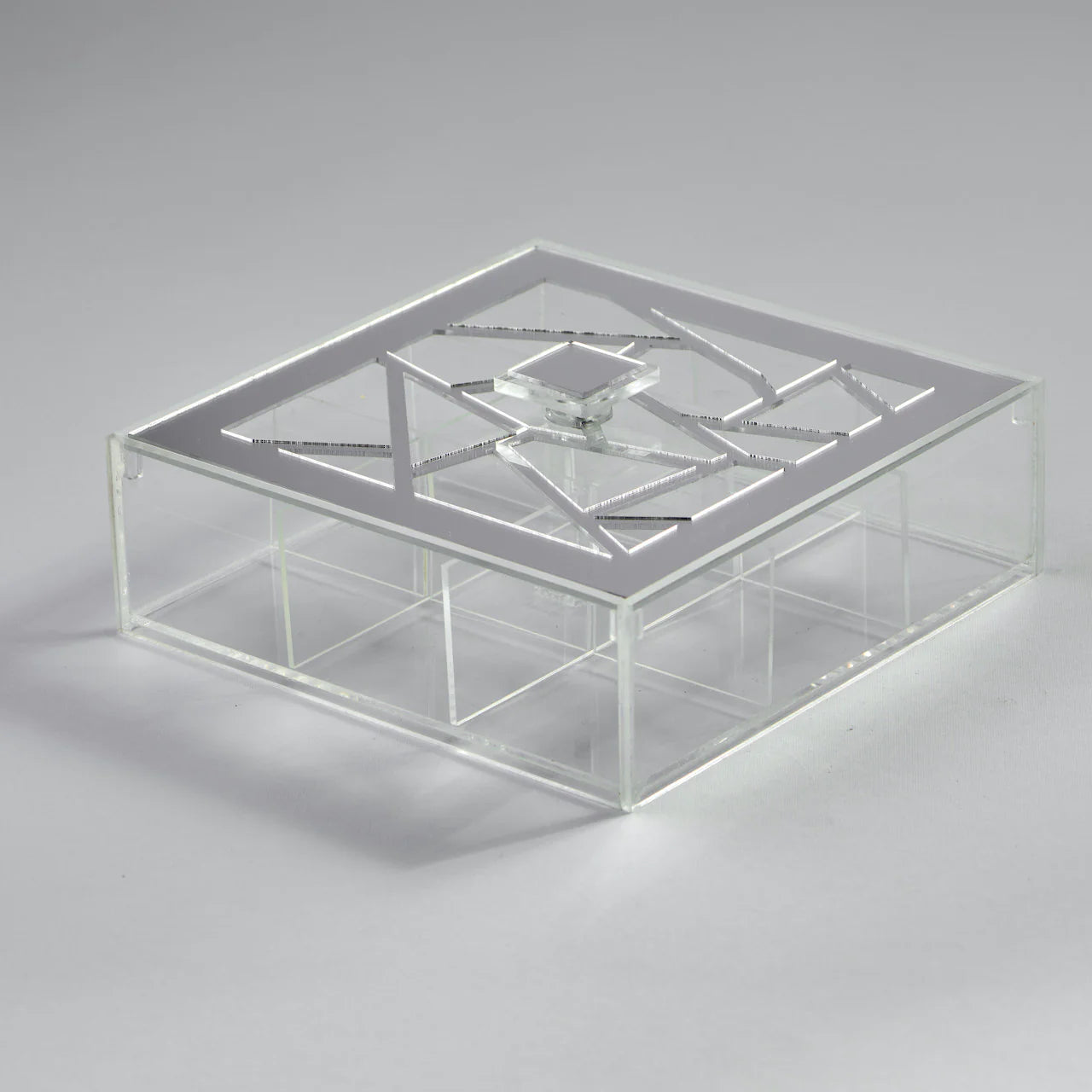 Zee Designs Plexi Glass Irregular 9-Compartments Tea Box