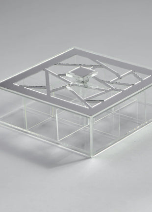 Zee Designs Plexi Glass Irregular 9-Compartments Tea Box