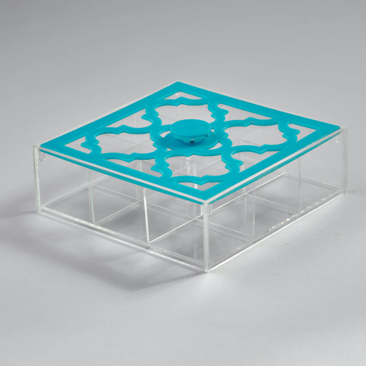 Zee Designs Plexi Glass Moroccan 9-Compartments Tea Box