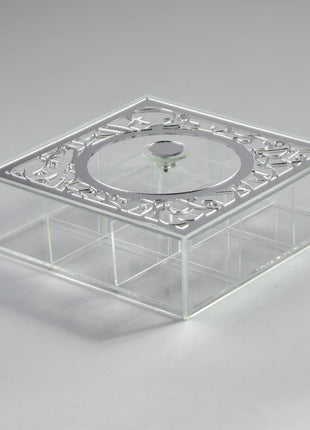 Zee Designs Plexi Glass Arabic Calligraphy 9-Compartments Tea Box