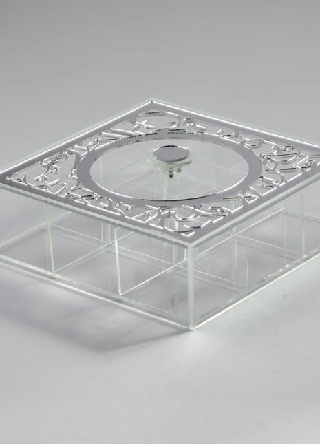 Zee Designs Plexi Glass Arabic Calligraphy 9-Compartments Tea Box