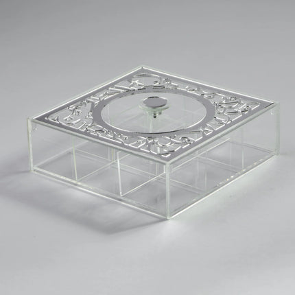 Zee Designs Plexi Glass Arabic Calligraphy 9 Compartments Tea Box