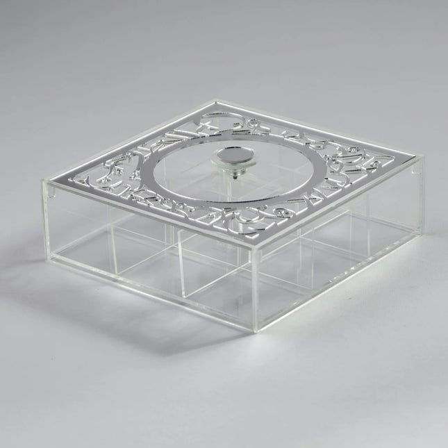 Zee Designs Plexi Glass Arabic Calligraphy 9 Compartments Tea Box