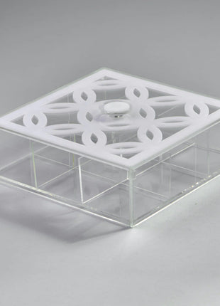 Zee Designs Plexi Glass Circles 9-Compartments Tea Box