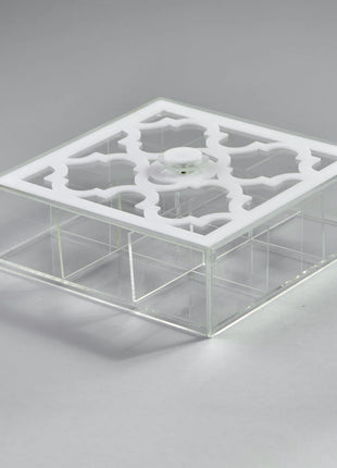 Zee Designs Plexi Glass Moroccan 9-Compartments Tea Box