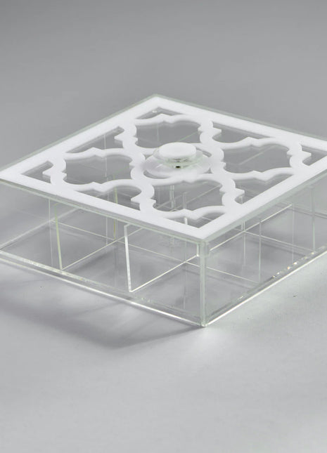 Zee Designs Plexi Glass Moroccan 9-Compartments Tea Box