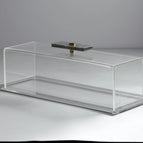 Transparent Tray with Silver Frame / Grey Marble Knob