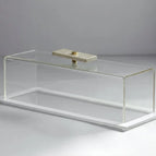 Transparent Tray with White Frame / Beige Marble Knob