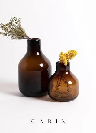 Cabin Corner Brown Vase Set (2Pcs).