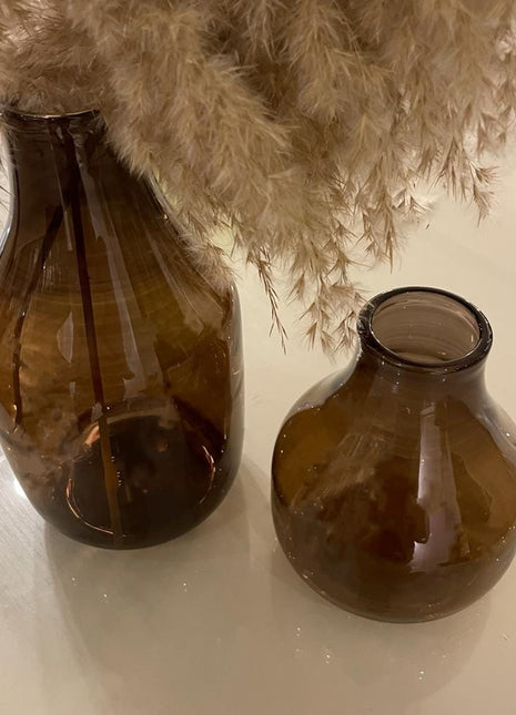 Cabin Corner Brown Vase Set (2Pcs).