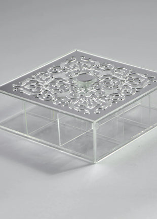 Zee Designs Plexi Glass Motif 9-Compartments Tea Box